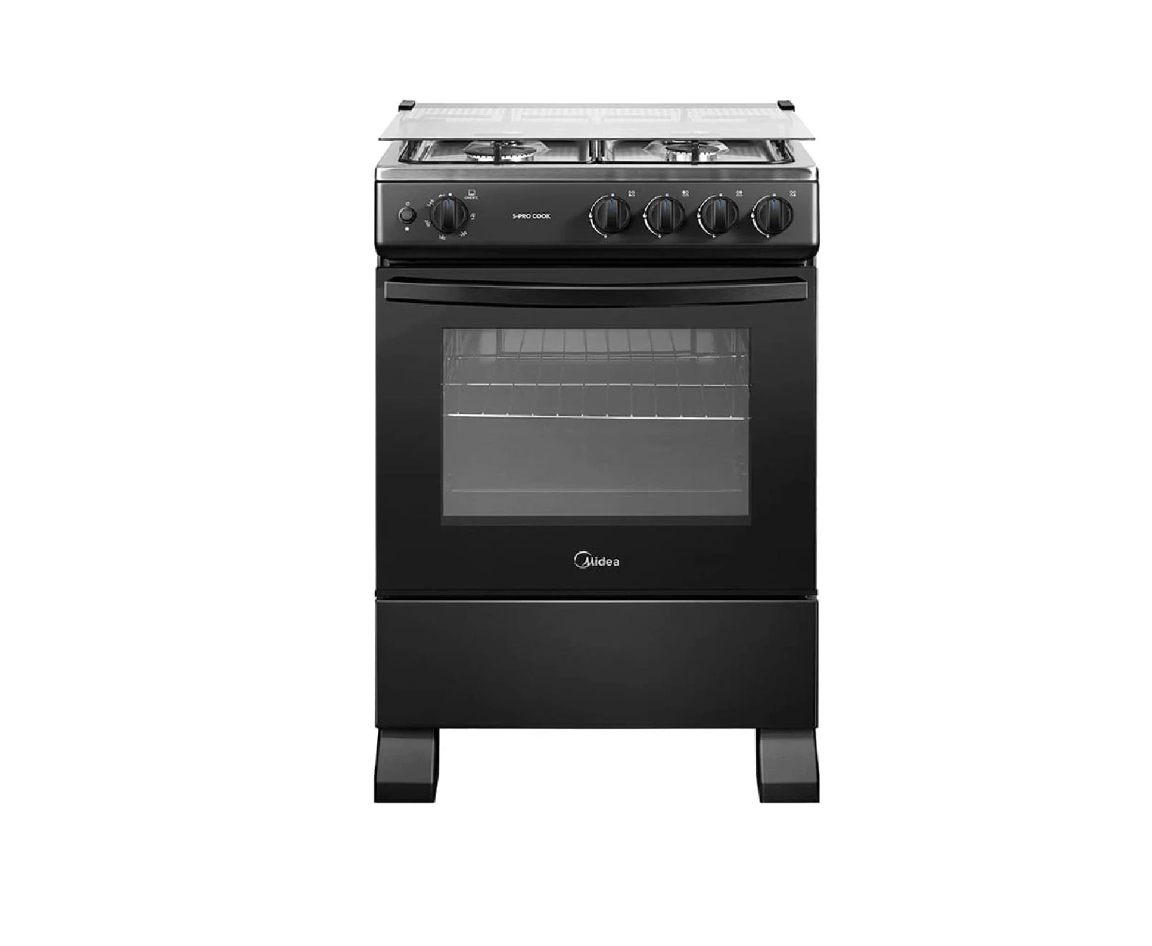 Cocina a Gas 59,3 cm 4 Quemadores Negra