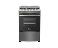 Cocina a Gas 60 cm 4 Quemadores Carbon Grey
